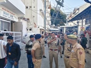 SSP Reasi reviews security on Vaishno Devi Yatra track, ensures safety of devotees.